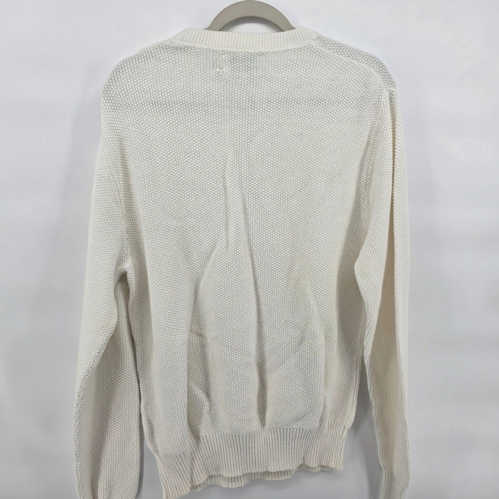 American Eagle Outfitters Mens Crew Neck Sweater White Cotton Size L - Picture 4 of 9